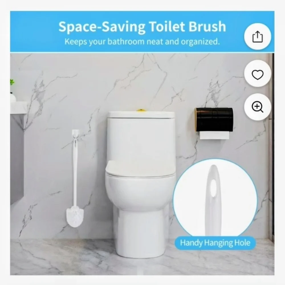 Set of Three - White Space-Saving Cleaning Brush with Hanging Hole